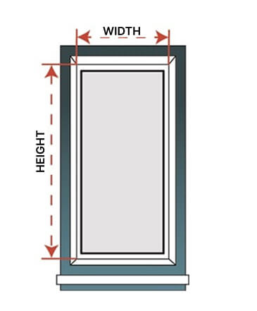 When installed on the window frame (in front of glass)