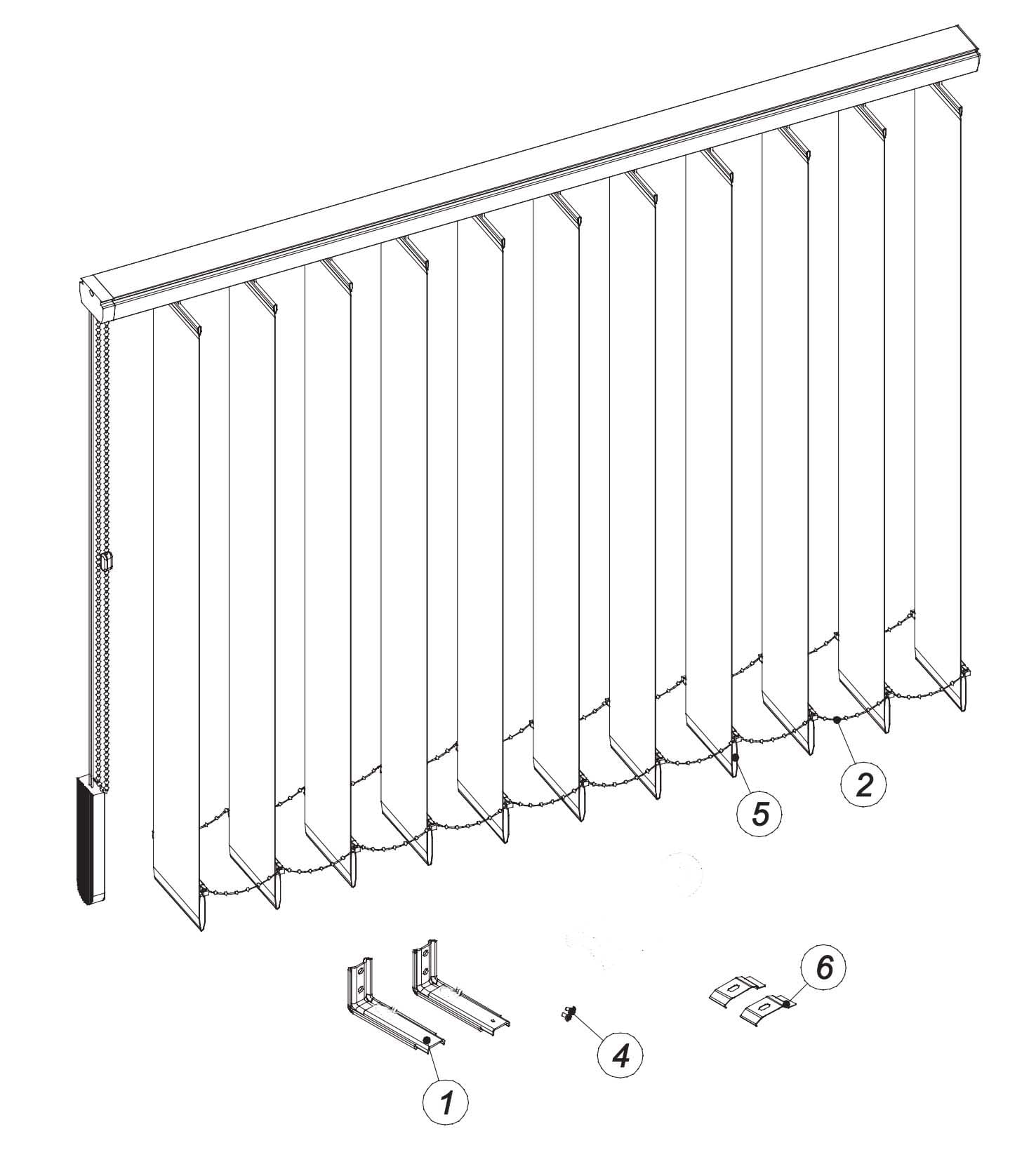 Required parts for Vertical Blinds