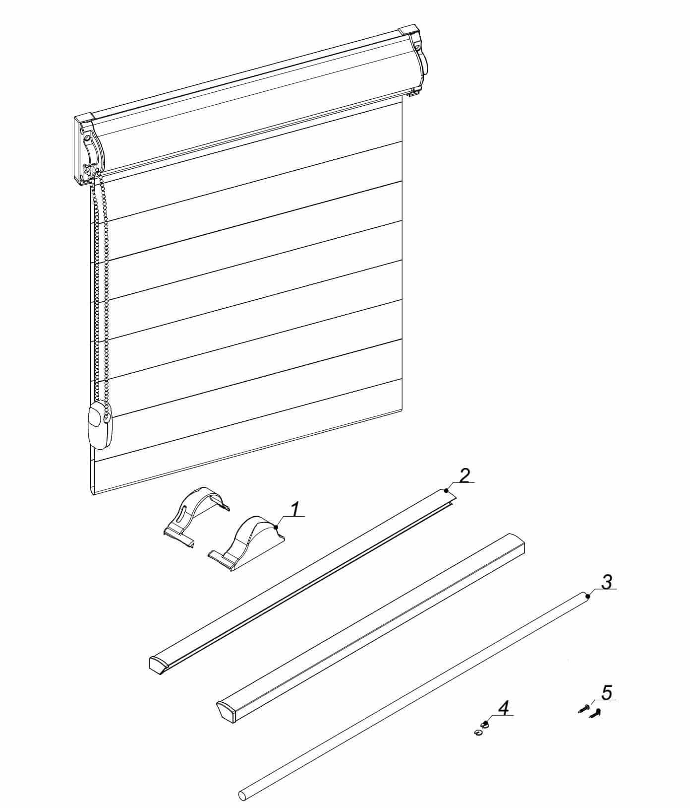 Necessary Parts for Zebra blinds with mechanism with guides
