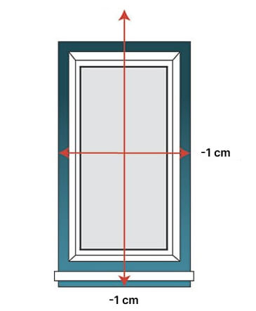When installed on the window frame