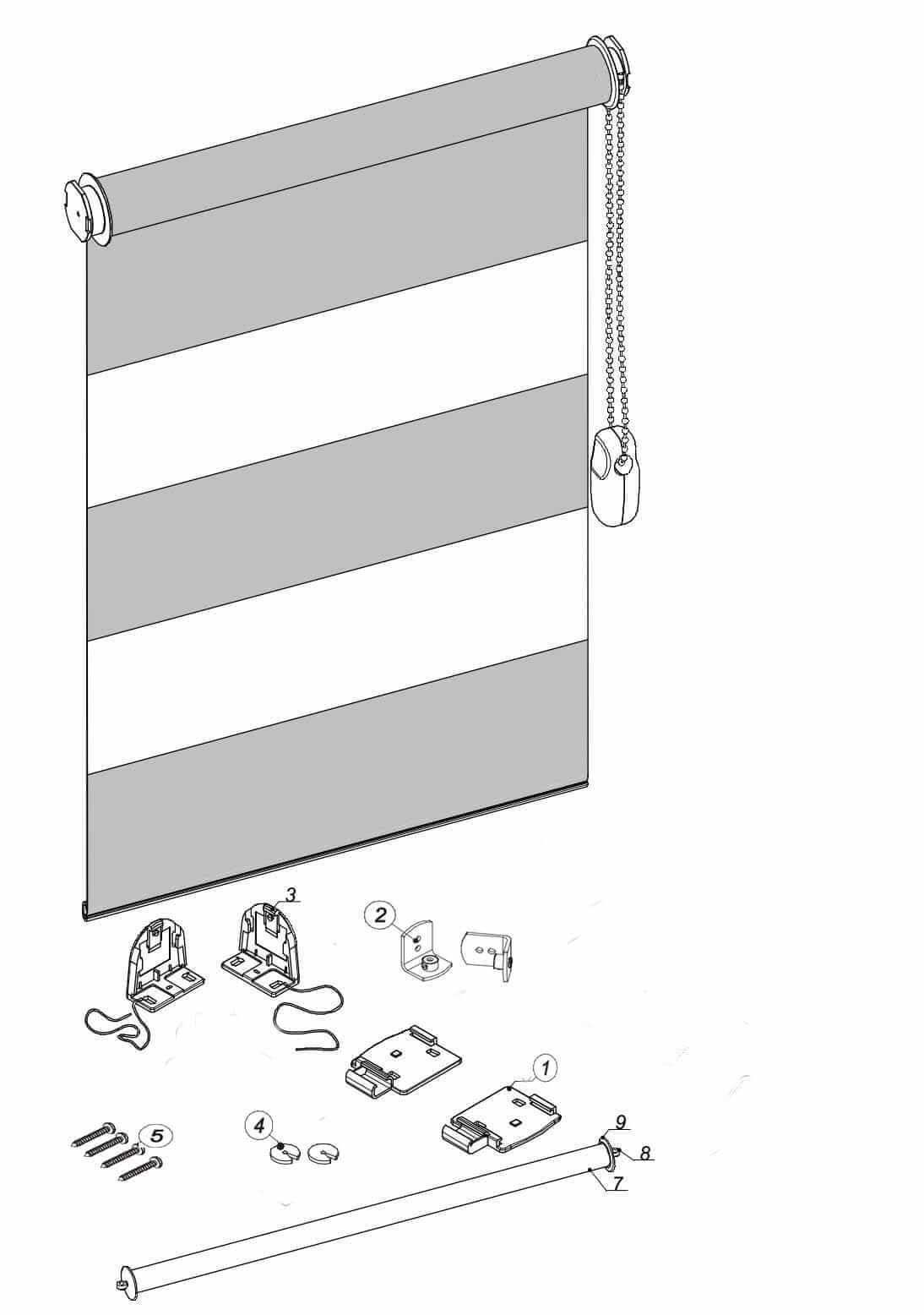 Necessary Parts for Zebra blinds with mechanism without box