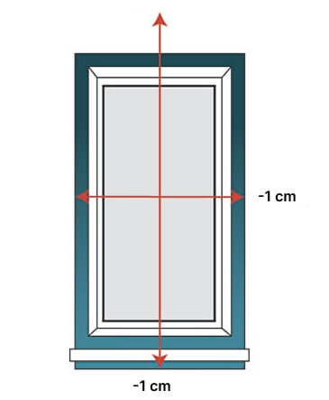 When installed on the window frame